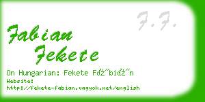 fabian fekete business card